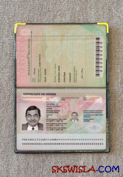 Gwinea paszport (2018-obecnie) wygląd zdjęcia pliki PSD, skan i fotografowany obraz